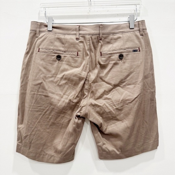 Ted Baker London Cortrom Tan Cotton Blend Flat Front Shorts Size 34R - Picture 2 of 4